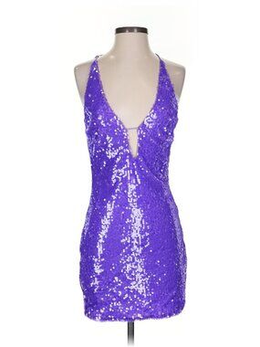 RNWY Purple Sequin Party Dress